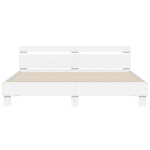 Giroletto con Testiera e LED Bianco 200x200 cm 3207518