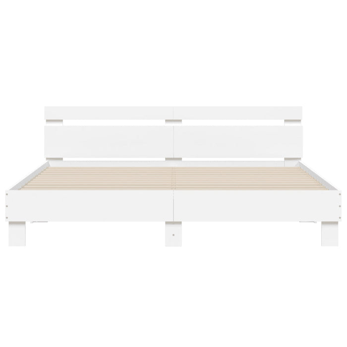 Giroletto con Testiera e LED Bianco 200x200 cm 3207518