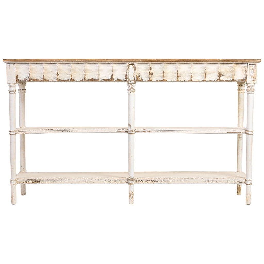Scaffale in legno marrone e bianco 160x50x90h cm