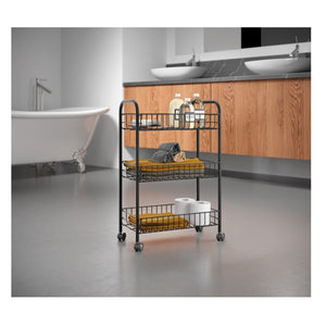 CARRELLO LUGANO 3 PIANI 41X23XH63CM NERO