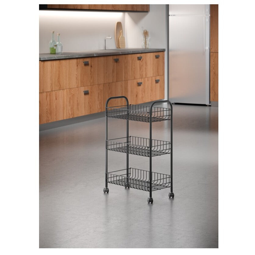 CARRELLO LUGANO 3 PIANI 41X23XH63CM NERO