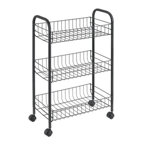 CARRELLO LUGANO 3 PIANI 41X23XH63CM NERO