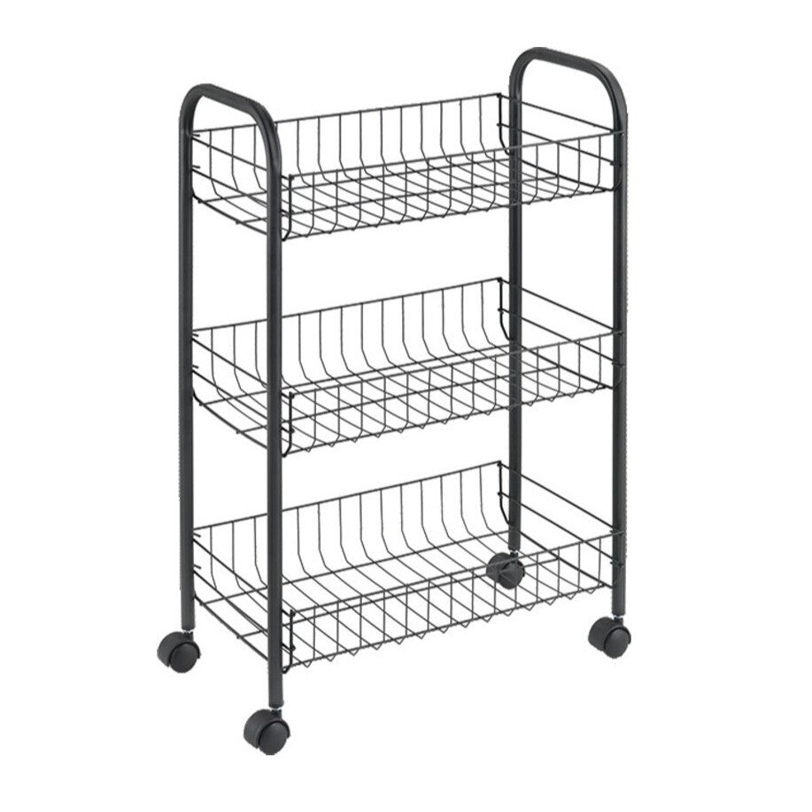CARRELLO LUGANO 3 PIANI 41X23XH63CM NERO