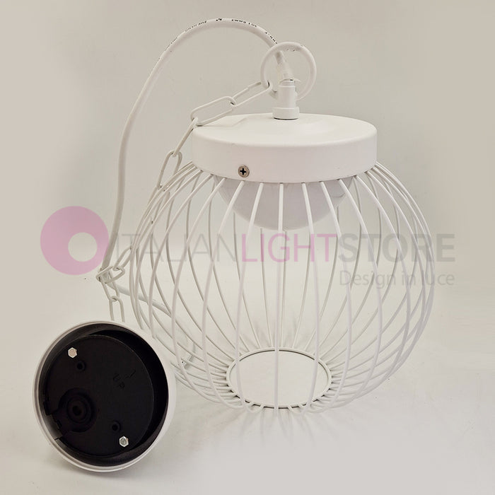 CAGE BIANCO Sospensione LED per Esterno Design Moderno