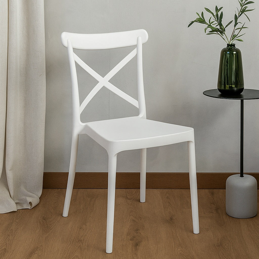 SEDIA DEVA 47X53,5XH81,5CM BIANCA.