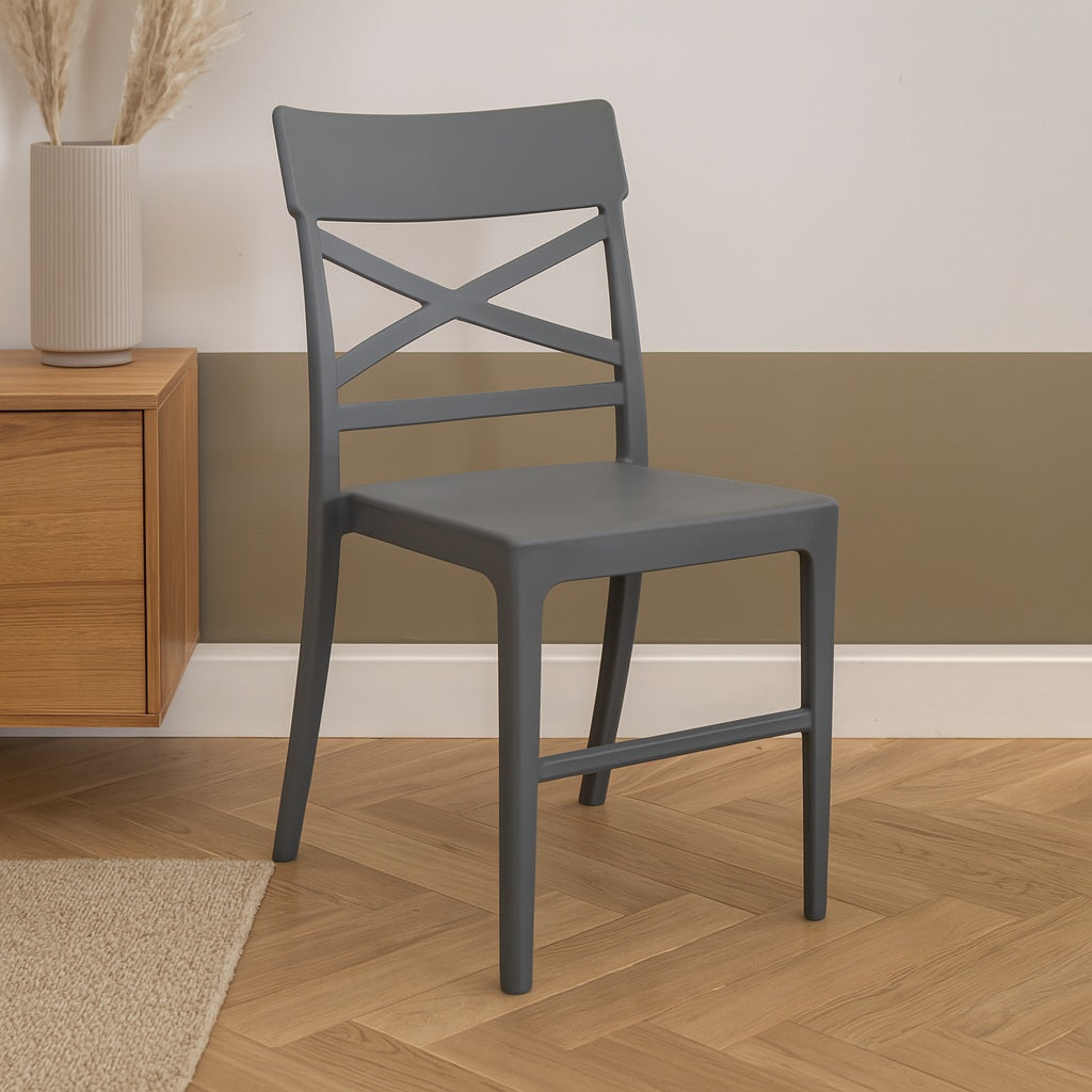 SEDIA CLIZIA 44X51XH84CM GRIGIA