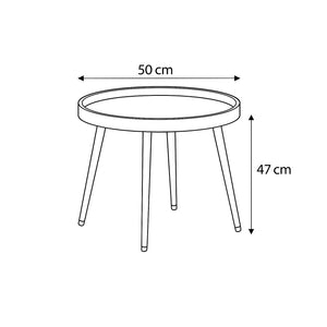 TAVOLO BASSO NEMO D.50XH47CM BIANCO.