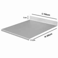 ZOIMANIA - Spianatoia con Tarocco - Acciaio Inox - Cucina - Profondità 55 Dimensione Spianatoia: L 110 x P 55 x 7cm x 3cm