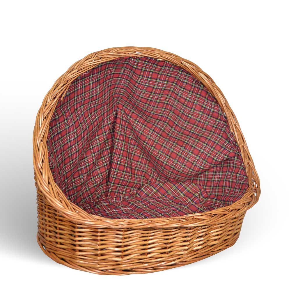 Cuccia lettiera in vimini con cuscino cesta lettino per animali 54x40x44 medium