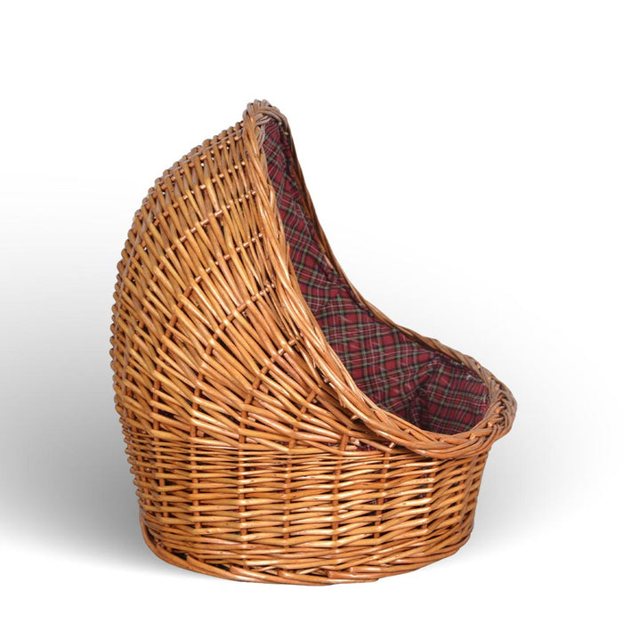 Cuccia lettiera in vimini con cuscino cesta lettino per animali 54x40x44 medium