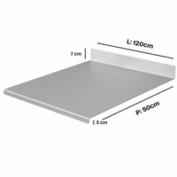 ZOIMANIA - Spianatoia con Tarocco e Mattarello - Inox - Cucina - Profondità 50 Dimensione Spianatoia: L 120 x P 50 x 7cm x 3cm