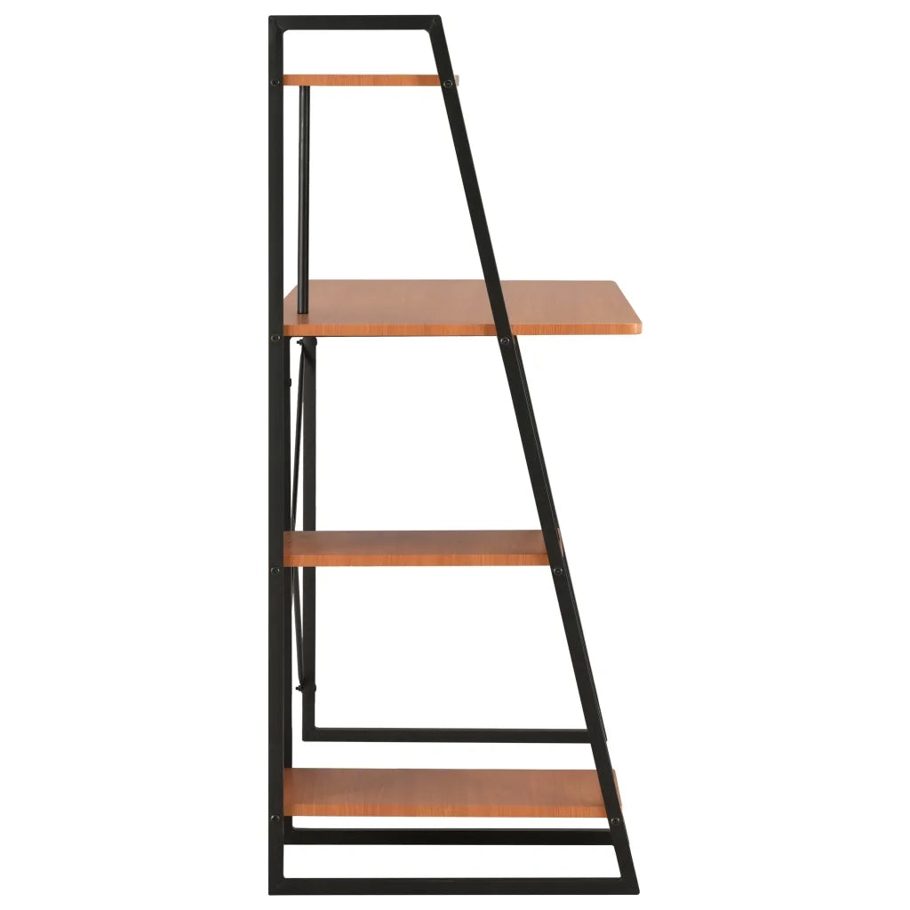 Scrivania con Mensole Nera e Marrone 102x50x117 cmcod mxl 82753