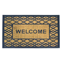 Zerbino rettangolare Welcome in fibra di cocco e gomma fantasia rombi 45x75 cm