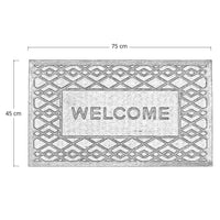 Zerbino rettangolare Welcome in fibra di cocco e gomma fantasia rombi 45x75 cm