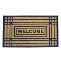 Zerbino rettangolare Welcome in fibra di cocco e gomma fantasia righe 45x75 cm