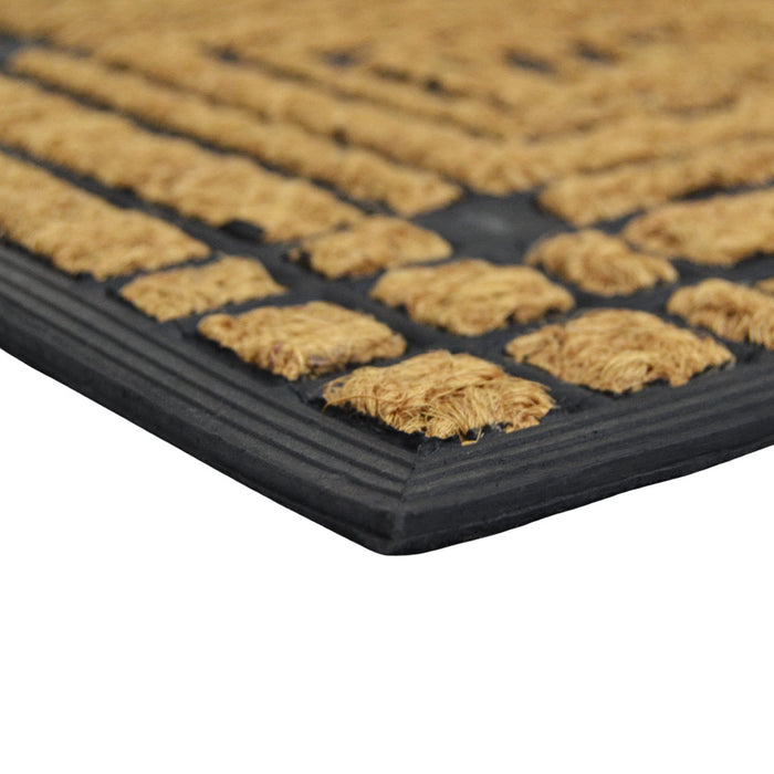 Zerbino rettangolare Welcome in fibra di cocco e gomma fantasia righe 45x75 cm