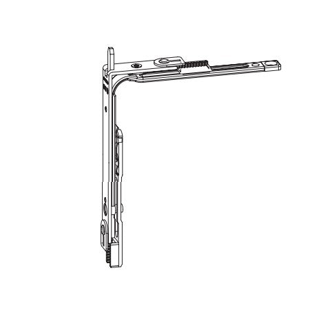 Trasmissione angolare ridotta con puntale g-u per infissi PVC o legno