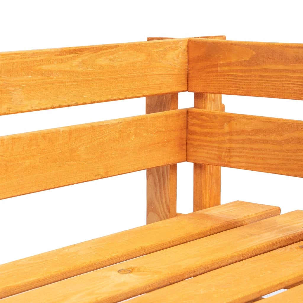 Panca da giardino mobili da esterno per patio terrazza pallet angolare da giardino 110 x 65 x 55 cm legno color miele 02_0011832