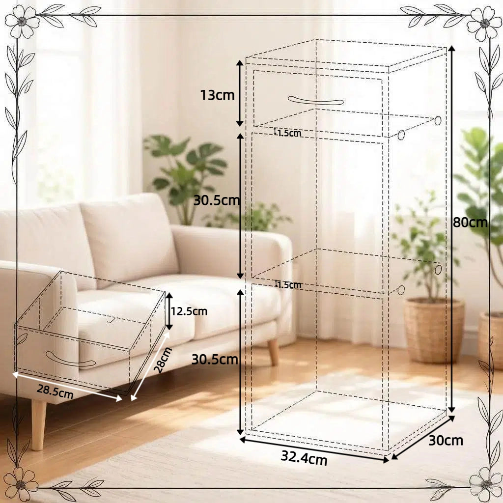 Libreria a cubi da terra con cassetto, 3 ripiani, legno ingegnerizzato, grigio/rovere chiaro