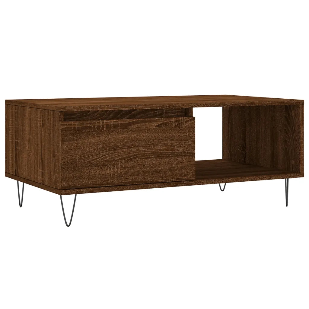 Tavolino da Salotto Rovere Marrone 90x50x36,5 cm in Multistratocod mxl 118753