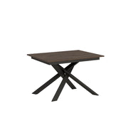 Tavolo allungabile 90x120/180 cm Ganty - bordo in tinta telaio Antracite - Noce