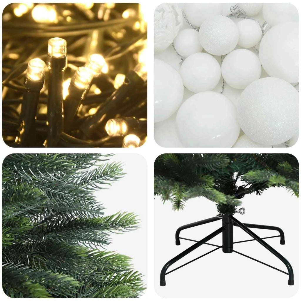 Albero di Natale Artificiale con Palline 180 cm 300 LED 3467104