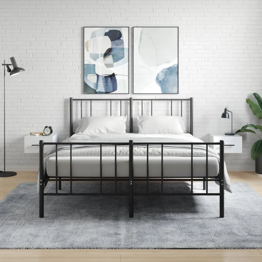 Set di 2 Comodini | Armadio da Notte | Mobiletto da notte a Muro Bianchi 35x35x20 cm
