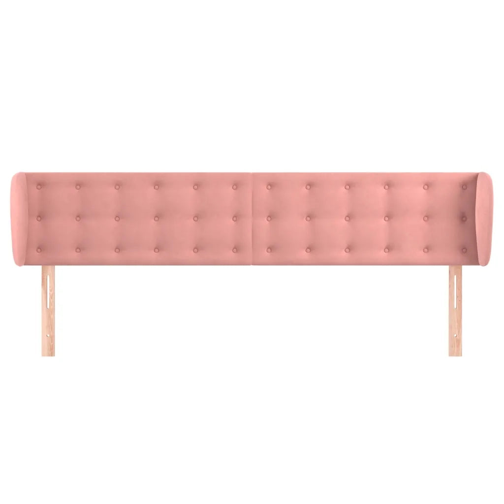Testiera ad Orecchio-Testata con Orecchie Rosa 203x23x78/88 cm in Velluto 252900