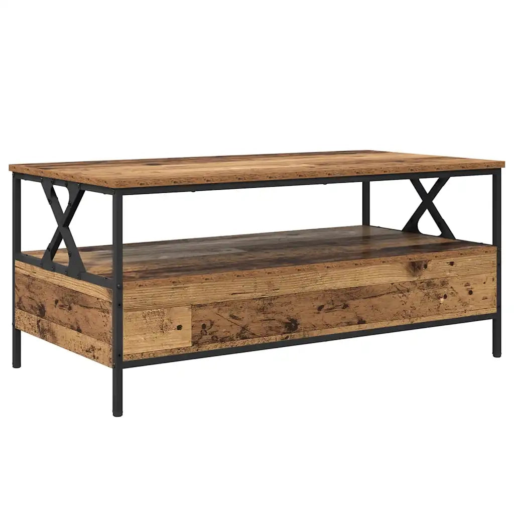 vidaXL Tavolino da salotto with Drawer Legno vecchio 100 x 51 x 45 cm