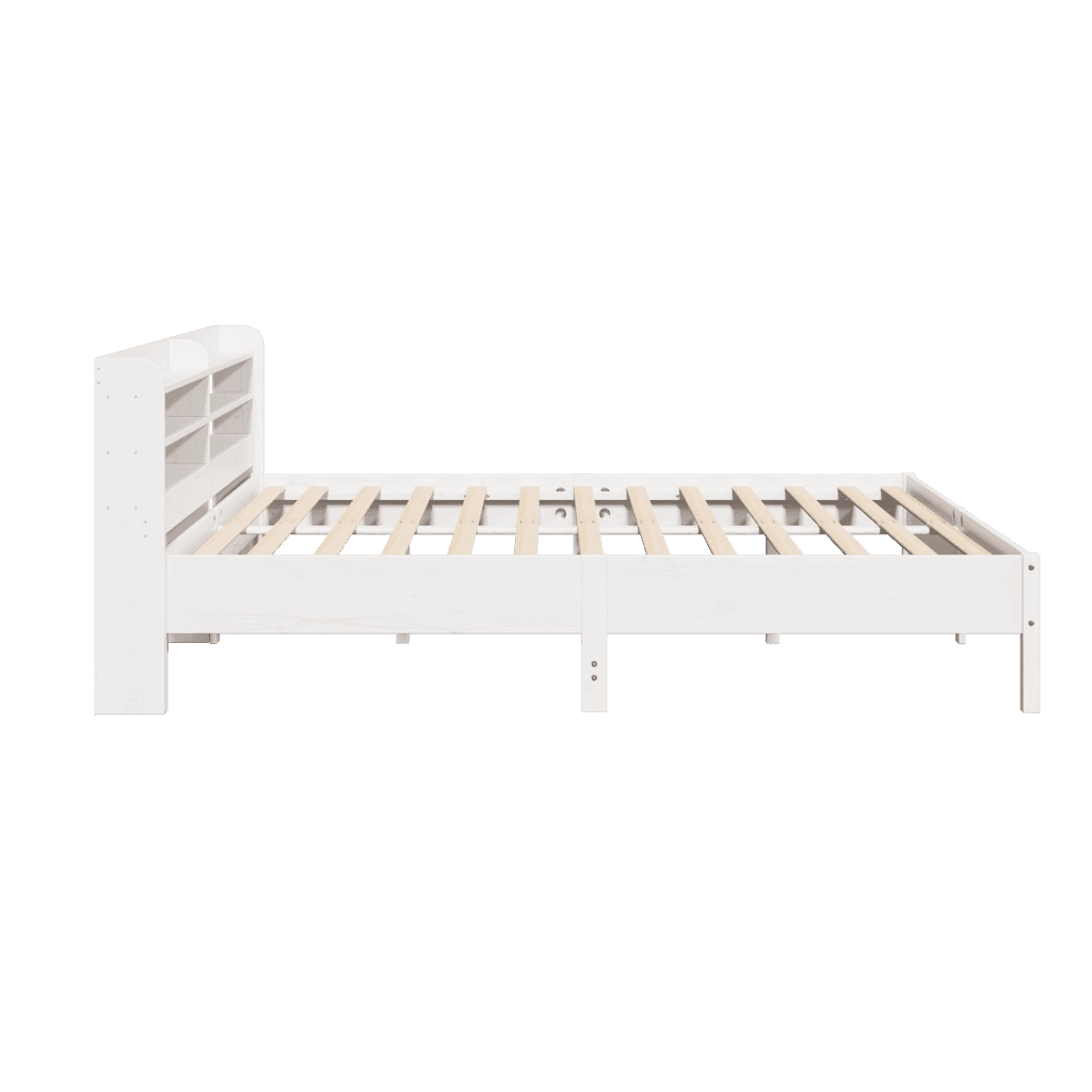 Giroletto senza Materasso Bianco 200x200 cm Legno Massello Pino 3306877