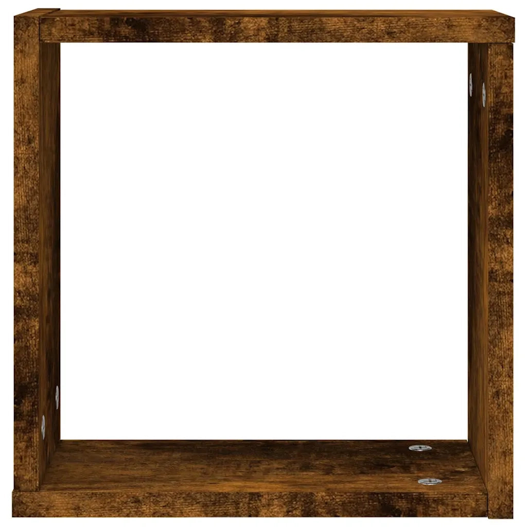 4 pz Mensole | Ripiano | Scaffale a Cubo Rovere Fumo 30x15x30 cm