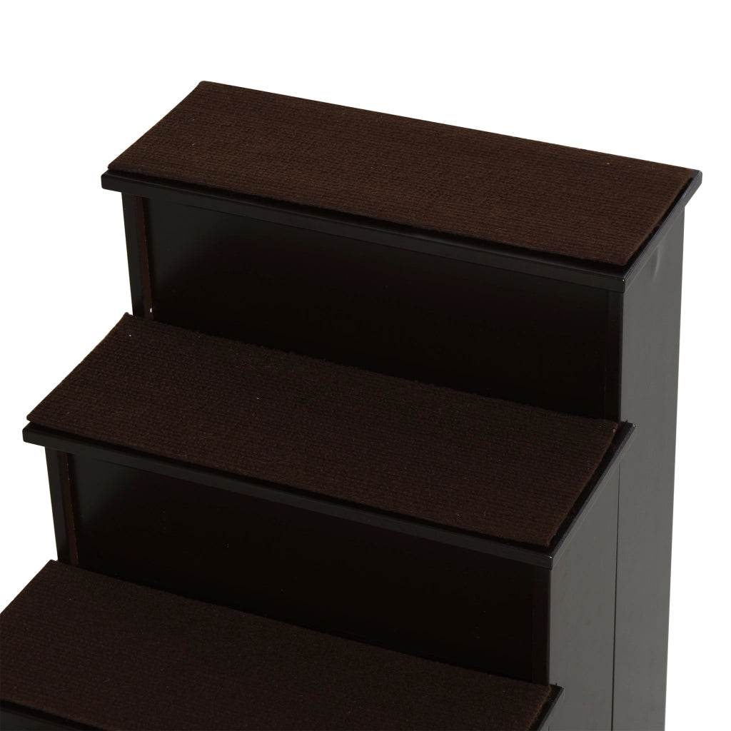 Scala per Animali Domestici ¨C zephmum ¨C 4 Gradini, Pelo Corto, 40x59x54 cm, Marrone Scuro