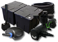 Set Filtro laghetto 60000l Chiarificatore 72W Pompa ECO 40W Tubo 25m Skimmer Fontana