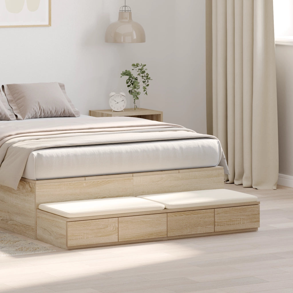 Comodino in rovere Sonoma 120x36.5x16.5 cm legno ingegnerizzato