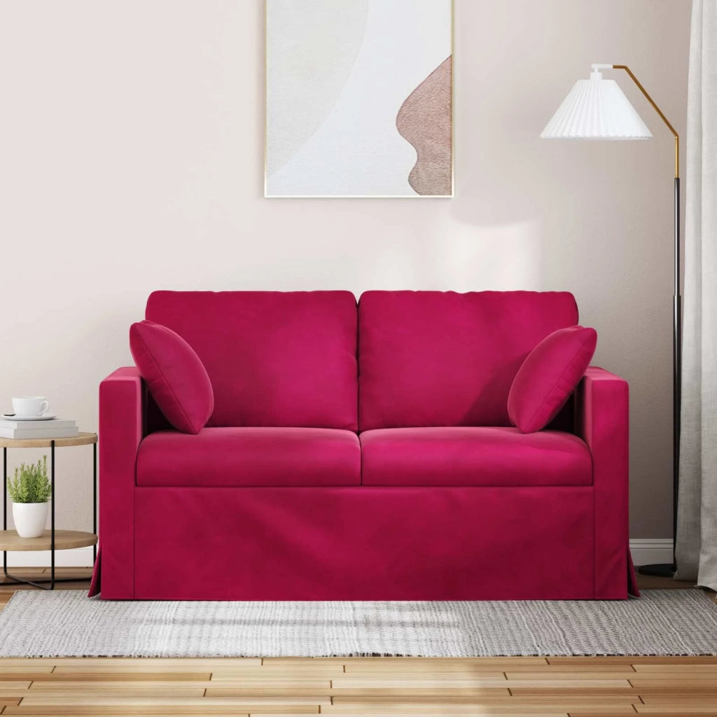 Divano Rosso Vino 138 x 78 x 80 cm Velluto
