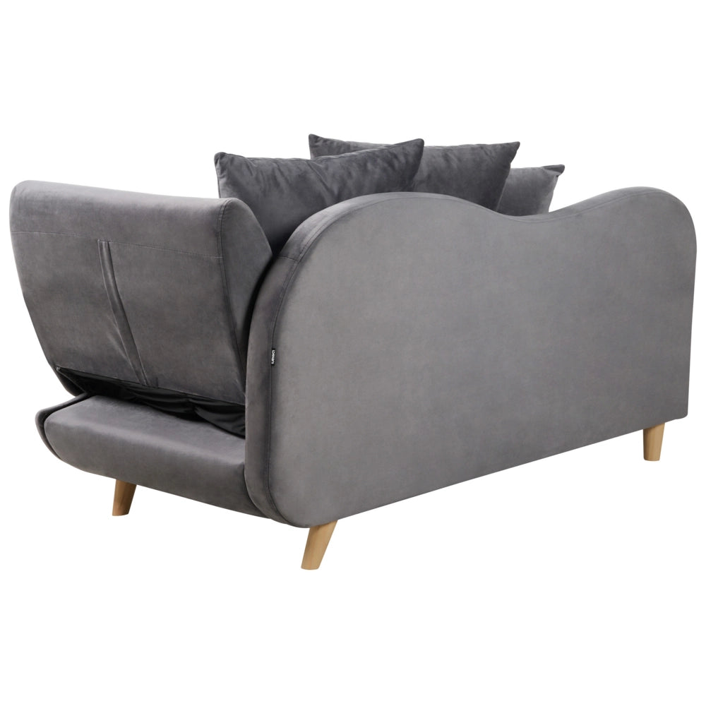 Chaise Longue in velluto grigio scuro lato destro con contenitore stile moderno soggiorno