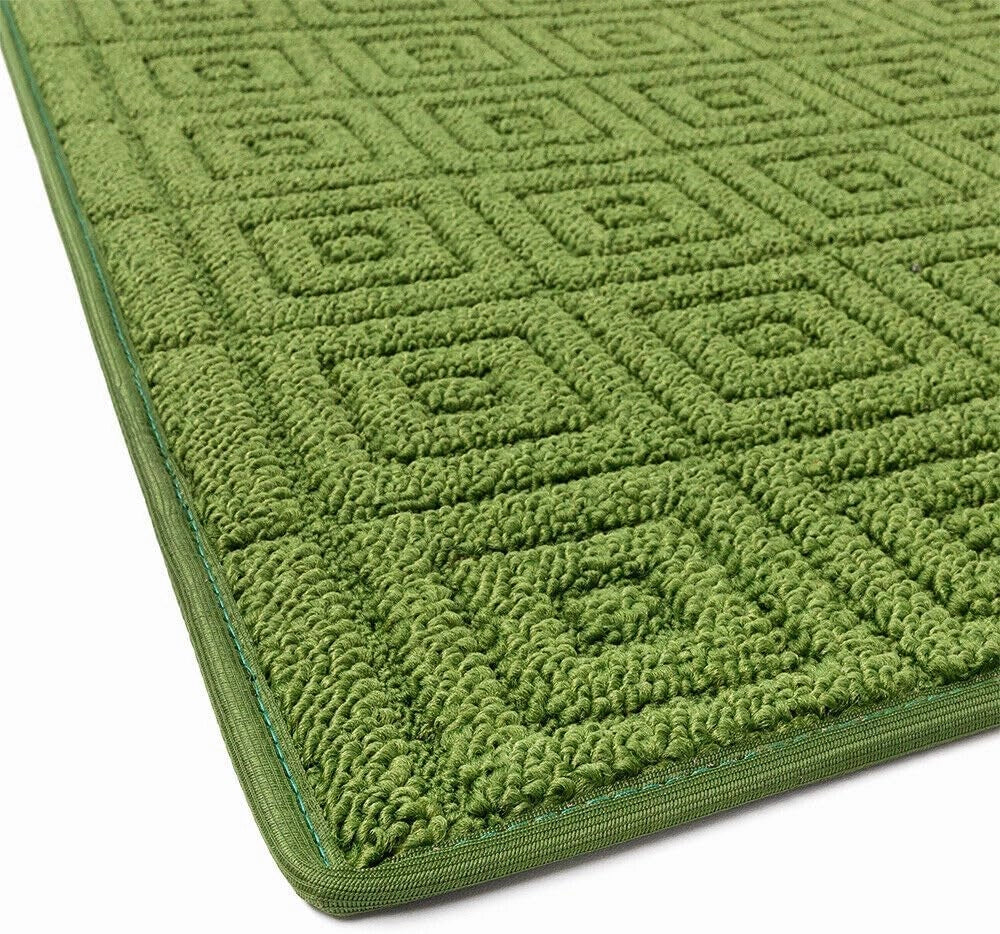 Tappeto Cucina 3D Antiscivolo Tinta Unita Assorbente Verde 50x100 cm