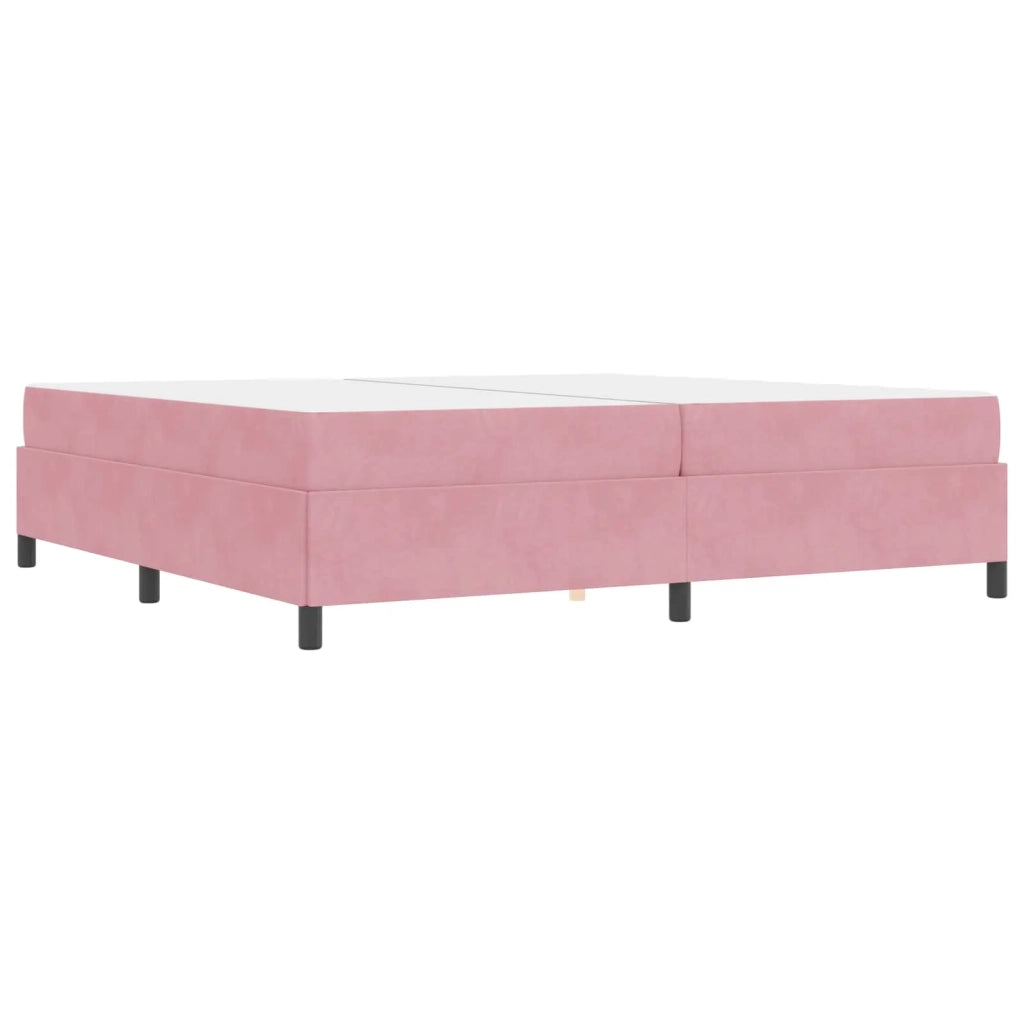Struttura del letto con materasso Rosa 200 x 200 cm Tessuto 3399089