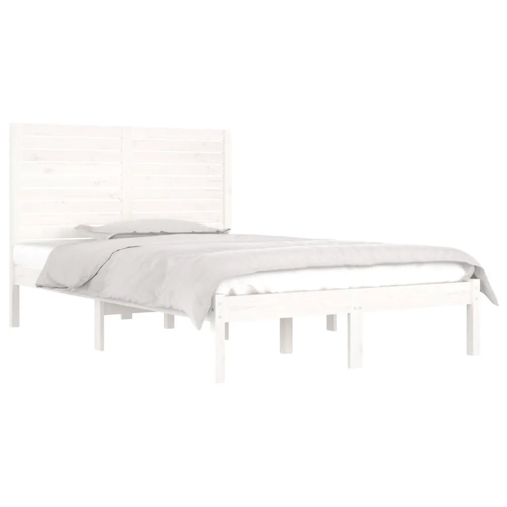Giroletto-Struttura Letto Bianco in Legno Massello 140x190 cm 574004