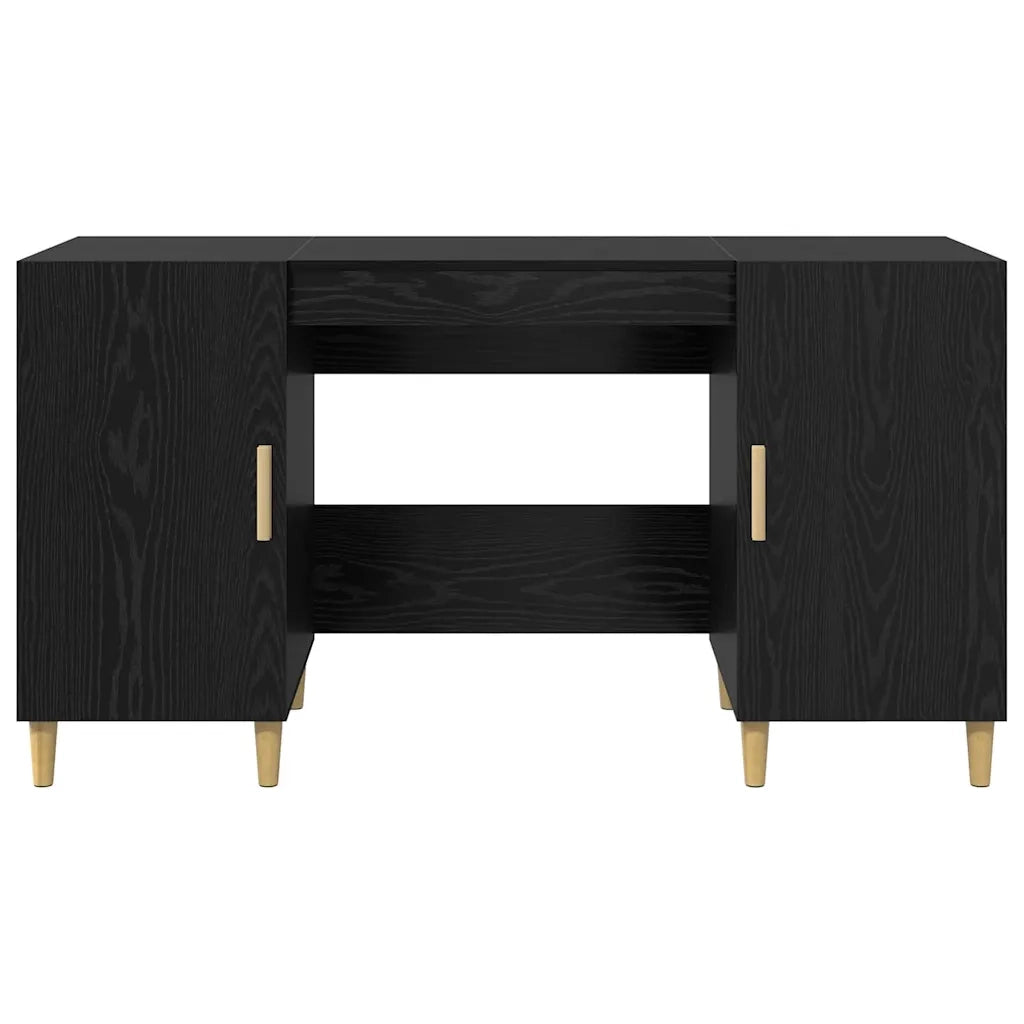 Scrivania Rovere Nero 140 x 50 x 75 cm Legno multistrato
