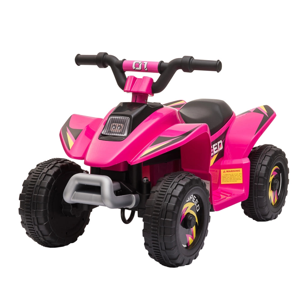 EasyComfort Quad per Bambini Elettrico con Batteria Ricaricabile 6V, e Velocità 2.8-4.6km/h, 72x40x45.5 cm, Rosa