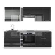 Cucina componibile Fame-Line Antracite lucido/Bianco 235 cm, PL Antracite Vicco