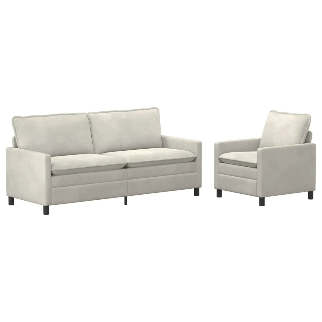 Set di divani 2 pcs Crema Velluto