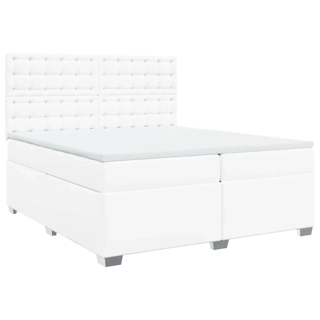 Giroletto a Molle con Materasso Bianco 200x200cm in Similpelle
