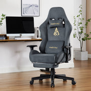 Sedia da gaming con poggiapiedi, regolabile e girevole ¨C zephmum ¨C Grigio
