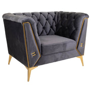 Poltrona imbottita grigia 104x72x75h