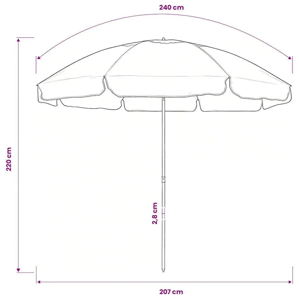 Ombrellone da Spiaggia Giallo Sabbia 240 cm 314711