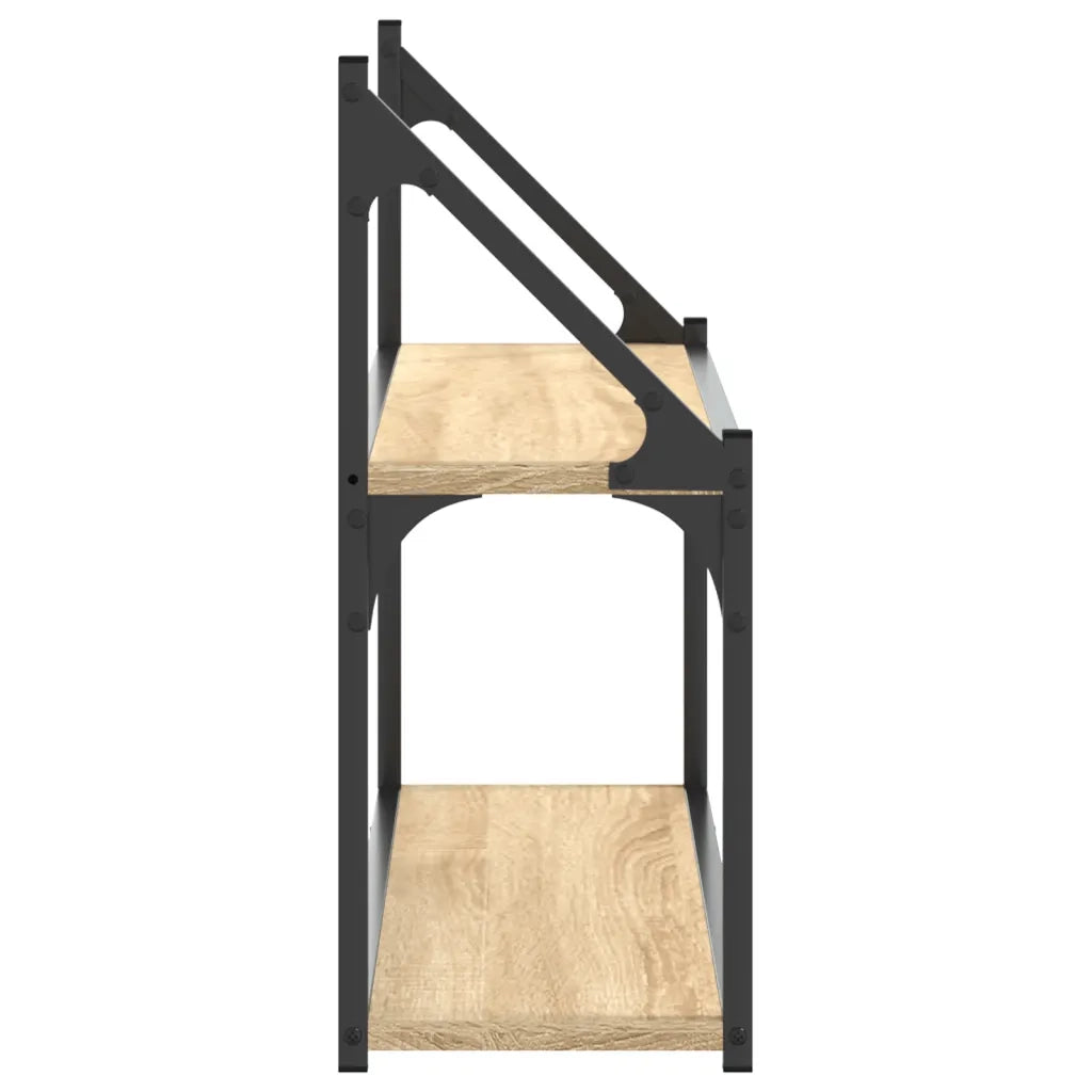 Scaffale Parete | Ripiano a parete | Mensola a parete 2 Ripiani Rovere Sonoma 80x21x51 cm Multistrato