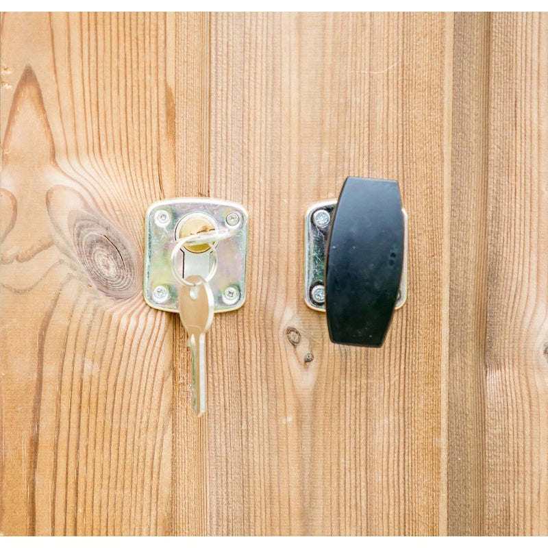 Casetta da giardino in legno termo-trattato 19 mm – 316x180 cm – porta vetrata e tetto bitumato – THE3218.02N Foresta