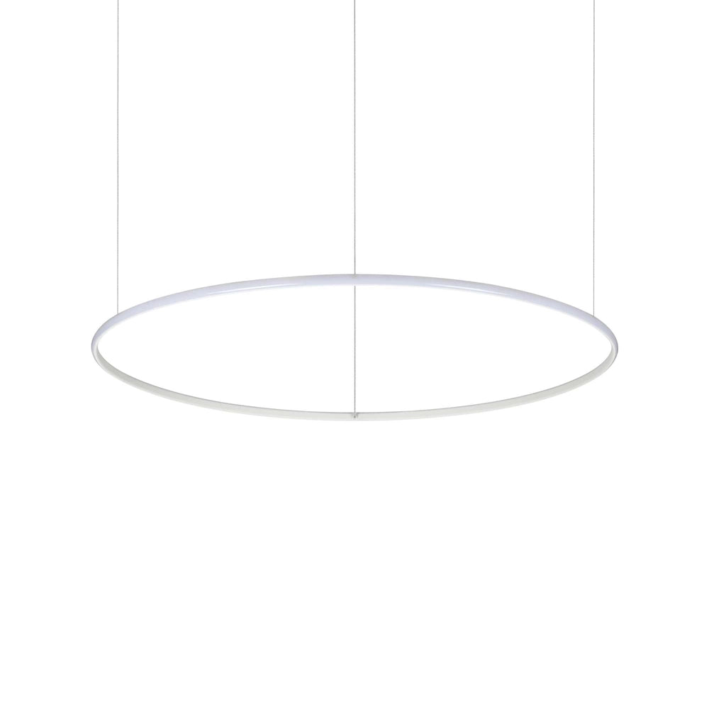 Sospensione Moderna Hulahoop Alluminio-Plastiche Bianco 1 Luce 46W 3000K D100Cm